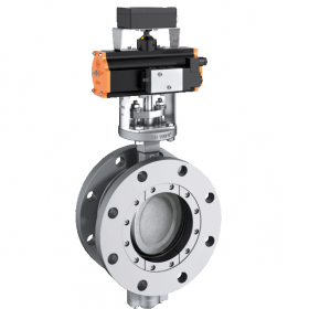 Double flanged butterfly valve